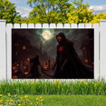 thumbnail image 5 of Gothic Design Halloween Banner Skeleton Decoration Spooky Night Graveyard Scene for Party Decor Haunted House Theme, 5 of 9