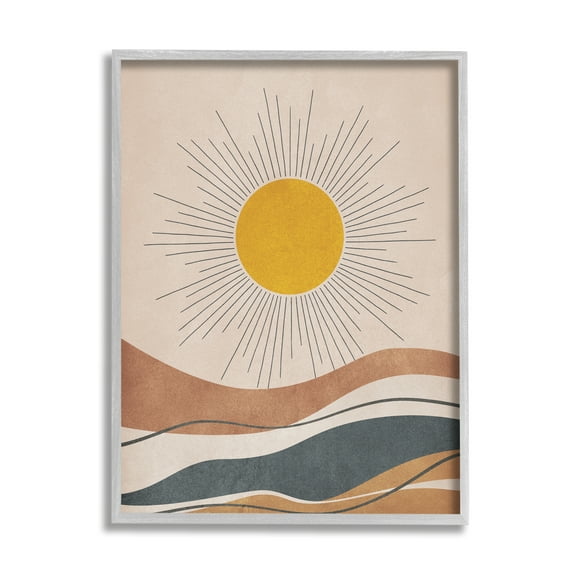 Stupell Industries Abstract Sun Shining Desert Brown Lines, 24 x 30, Design by JJ Design House LLC
