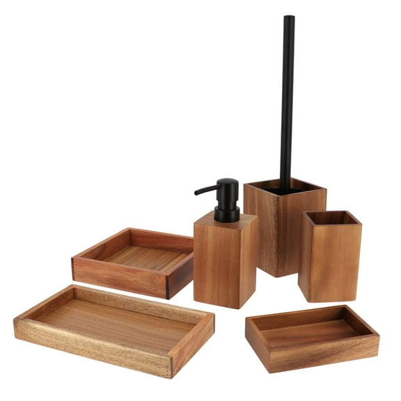 Acacia Bathroom Accessory Set 6-Pieces