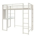thumbnail image 6 of Teen Novogratz Hunter Twin Size Metal Loft Bed with Desk, White, 6 of 13