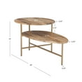 thumbnail image 3 of Powell Dyllan Mid-Century Modern 2-Tier Coffee Table, Gold Base with Natural Top, 3 of 11