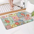 thumbnail image 4 of Pioneer Flower Floral Print Pattern Bathroom Rugs Mat, Non Slip Microfiber Bathroom Rug with Rubber Backing, Soft Mats for Bathroom Floor Tub Shower, 17"x30", 4 of 5