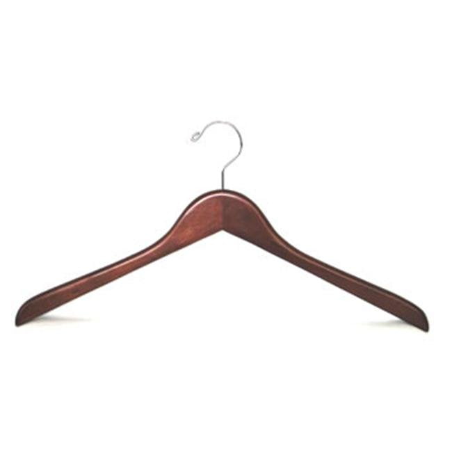 Proman GNV8813 Flat Coat Hanger WalnutChrome Pack of 50