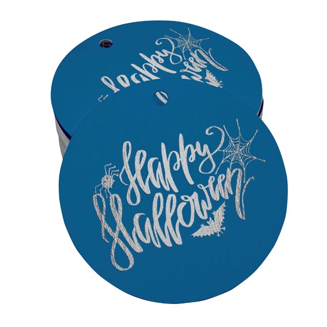 Inkdotpot Étiquettes de Bouteille Joyeux Halloween, Étiquette en Argent Véritable, Lot de 100