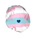thumbnail image 2 of Kdxio Flamingo1 Print Shower Cap for Women,Elastic and Reusable,Double Waterproof Layers Bathing Hat, 2 of 9