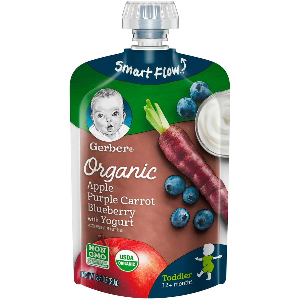 Gerber Organic Stage 2, Apple Purple Carrot Blueberry with ...