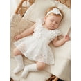 thumbnail image 5 of Loicainy Infant Baby Girl Summer Romper Dress 3 6 12 18 24 Months Cute Flower Sleeveless Tulle Jumpsuit with Headband, 5 of 9