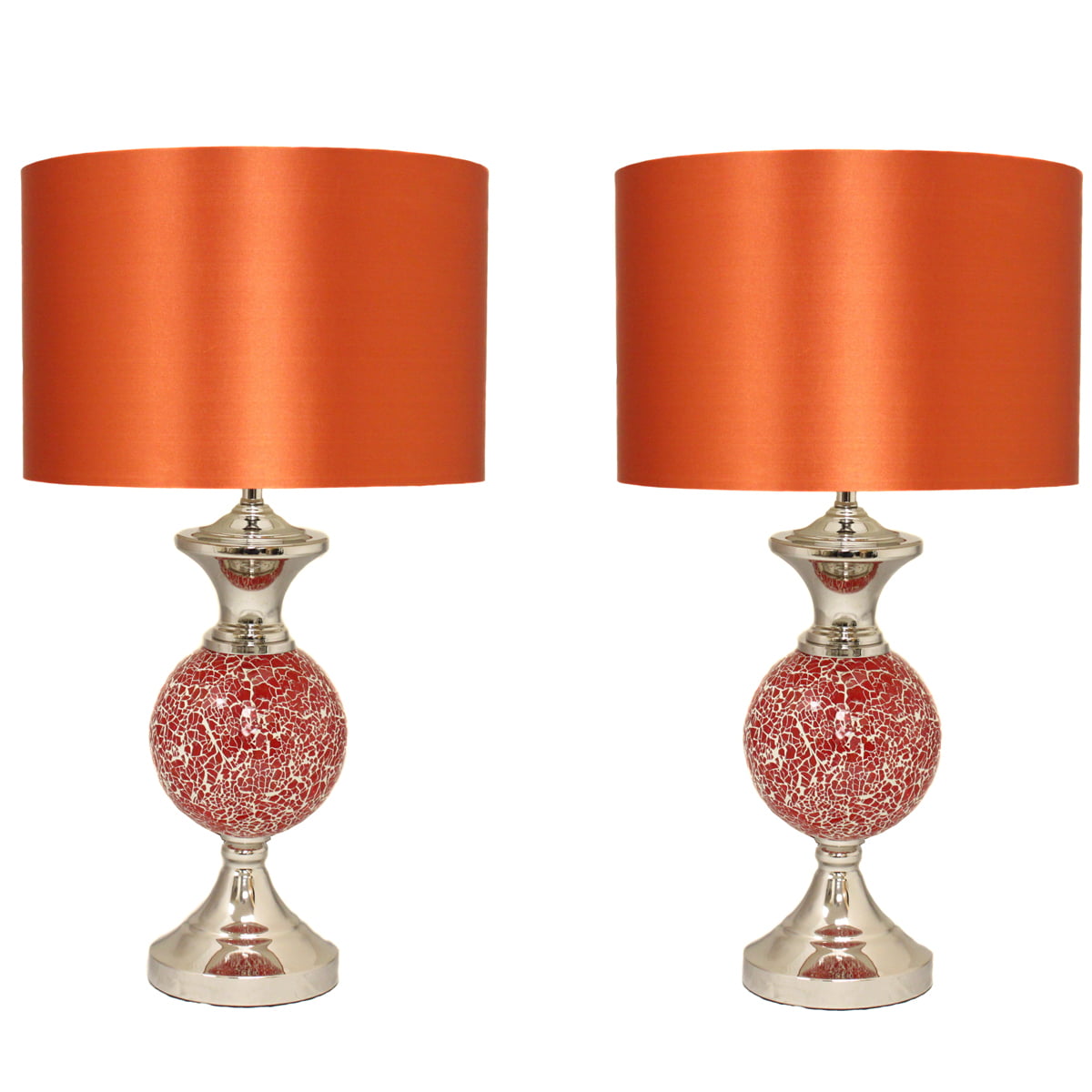 Mosaic Ed Glass Table Lamp Set, Red Mosaic Glass Table Lamp