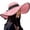 A-Pink91, variant on Women Sun Hat Woven Big Straw Wide Brim Beach Hats With Black Ribbon Summer Elegant Floppy Foldable Roll Up Cap