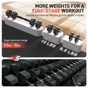 Adjustable Dumbbells, 30lbs Free Weights Dumbbells Convertible 2 in 1 Set Used as Barbell, Kettlebells, A Pair of Lightweight for Home Gym