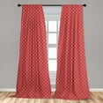 thumbnail image 5 of Ambesonne Modern Curtains, Wavy Lines Oval Curvy, Pair of 28"x63", Dark Coral Ivory, 5 of 5