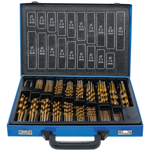 Juego de Brocas Espiral HSS BGS 1994 Recubrimiento Titanio 170 Piezas