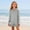 Gray, variant on Blue Girls' Hooded Ruffle Hem Sweatshirt Dress, Half-Zip Long Sleeve A-Line Dress with Hidden Pockets, Casual Daily Wear for Kids Aged 4-12,Size 5 T