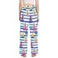 thumbnail image 3 of FORMRS Women's Pajama Pants with Pockets Soft Comfy Loungewear Sleep Bottom, Sizes S-2XL, Blue Hand Drawn Sailboats, 3 of 8