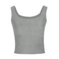 thumbnail image 4 of HAPIMO Women's Yoga Tank Tops Sports Crop Tops Clearance Summer Beach Tees Solid Color Sleeveless Fitness Square Neck Shirts Workout Casual Tops Trendy for Teen Girls Gray, 4 of 6