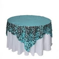 BalsaCircle 72" x 72" Turquoise Square Big Payette Sequin Table Overlay ...