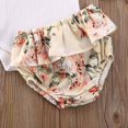 thumbnail image 4 of Babibeauty 3Pcs Newborn Infant Baby Girl Clothes Ruffle Romper Bodysuit Floral Shorts Summer Outfit, 4 of 7