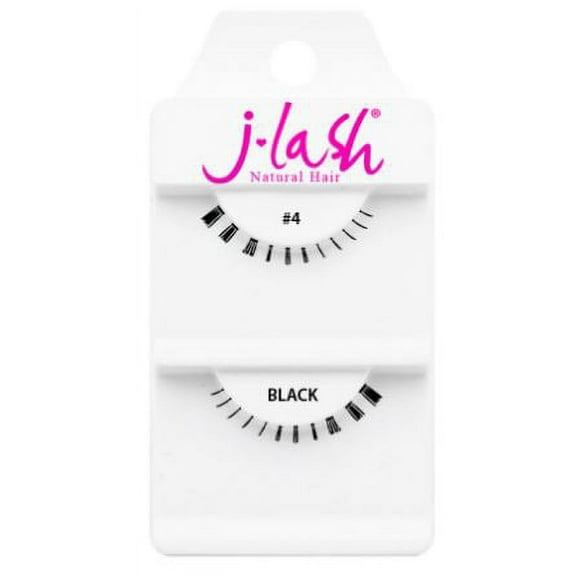#4 Black , J Lash Daily Eyelashes, hair scalp beauty - Pack of 1 w/ Sleek 3-in-1 Comb/Brush