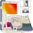 thumbnail image 5 of Étui de Protection en Silicone Coloré Antichoc + PC avec Support/sangle d'Épaule/sangle de Main pour iPad 10.2 2020, 5 of 5