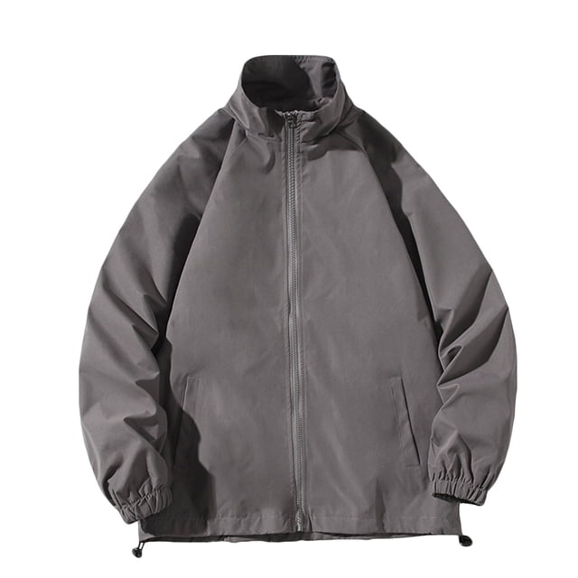 EGNMCR Manteau Matelassé Léger pour Homme Automne Extérieur Coupe Ajustée Mince à Revers Manteau de Randonnée à Coque Rigide avec Poches Décontracté Couleur Unie à Fermeture Éclair Protection Solaire Vêtement de Sport Coupe-Vent