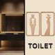 thumbnail image 4 of 2 letreros para puerta de baño, letreros de identificación para baños de damas y caballeros, letreros para baños de hombres y mujeres, pegatinas de pared autoadhesivas sin perforar., 4 of 5