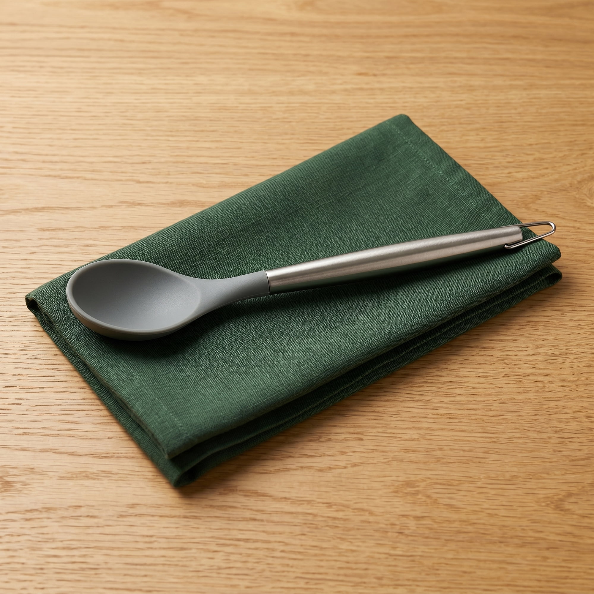 Unique Bargains Durable Non Stick Cookware Heat Resistant Silicone Spoon 13.6" x 2.8"