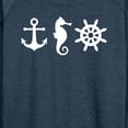 thumbnail image 3 of Instant Message - Nautical Symbols - Women's Lightweight French Terry Long Sleeve Shirt, 3 of 6