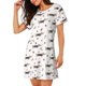 thumbnail image 2 of Balery Dachshund Dog Camisón de manga corta con cuello redondo para mujer, cómodo y elegante., 2 of 6