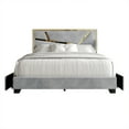 thumbnail image 2 of Castle Place Luxe Haven Velvet King Platform Bed with 4 Storage Drawers, Silver Grey, 2 of 11