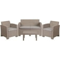 thumbnail image 2 of Emma + Oliver 4PC Outdoor Faux Rattan Chair,Loveseat & Table Set-Light Gray, 2 of 3