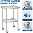 thumbnail image 4 of COZONY 14x24" Stainless Steel Prep Table, Adjustable Undershelf & Wheels, 2-Tier Commercial Worktable, 4 of 7