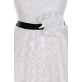 thumbnail image 3 of Flower Girl Dress Off White Dress Selection of Belt & Flower for Big Girl Black 6 JKS.1988B, 3 of 3