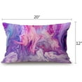 thumbnail image 2 of Purple Marble Pattern Cotton Linen Decorative Throw Pillow Case Cushion Cover Pillowcase for Couch Sofa Bed,12 X 20 Inches, 2 of 6