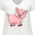 thumbnail image 4 of Inktastic Cute Pig Women's Plus Size V-Neck T-Shirt, 4 of 5