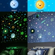 Realistic Tiny 3D Domed Glow in The Dark Stars,Glow Dots and Stars, Adhesive Glow Stars for Kids Bedroom,Luminous Stars Stickers Create a Realistic Starry Sky,Room Decor,Wall Stickers