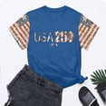 thumbnail image 2 of Women's Casual Letter Print Short-sleeved Top T-shirt Blue XL, 2 of 5