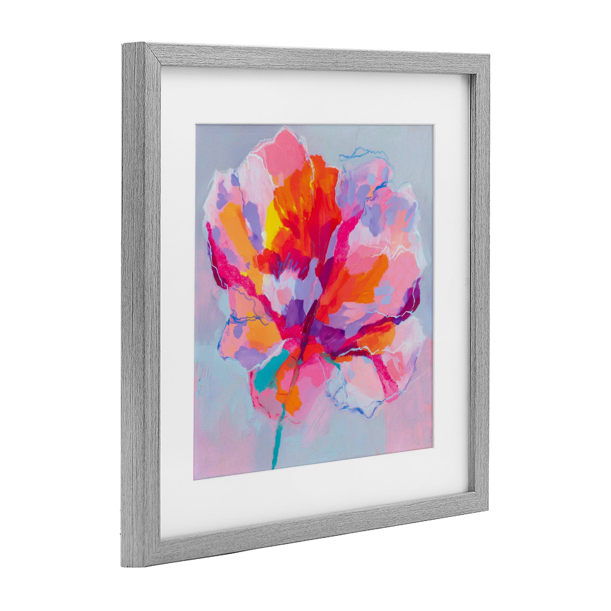 Stupell Industries The Open Petal Expression Gray Framed Print Under Glass, design by Chromatic Storm Studio