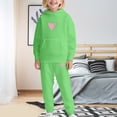 thumbnail image 2 of Ruyang Girls Heart Tracksuit School Athletic Sweatsuits Graphic 2 Piece Outfits Trendy Pullover Hoodies Joggers Pants Set, 2 of 5