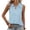 *Sky Blue, variant on ClodeEU Womens Lapel Collared Quarter Zip Tank Tops ,Summer Sleeveless V Neck Business Blouses Shirts White,Womens Plus L