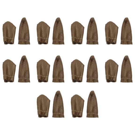 Hemobllo 10 Pairs Finger Protectors for Sewing Practical Design Brown Finger Cots for Crafters