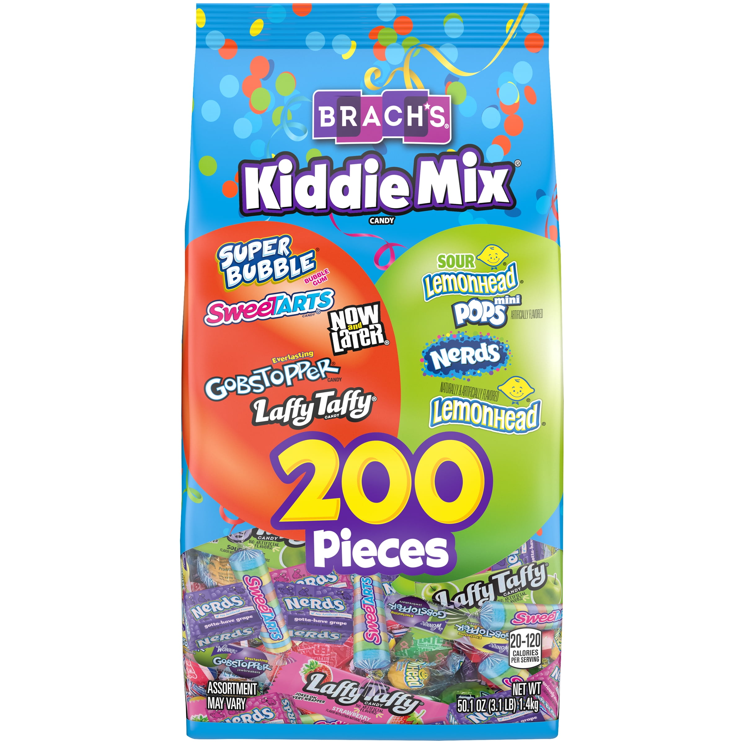 Brach's Kiddie Mix Halloween Candy Variety Bag, 50.1 Oz (200 Count