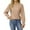Khaki, variant on Fall Womens Tops Plus Size Fashion Casual Solid Color Round Neck Long Sleeved Shirt
