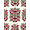 Red Pink Ivory, Pattern 14, variant on ODIKA 8'x10' Washable Area Rug Cherries Vintage Door Cherry Blossoms Decorative Botanical Motif for King Size Bedroom Under Bed, Master Suite, Non-Shedding, Easy Care