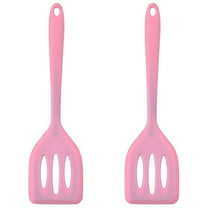 ACDANC 2 packs Small&Large Slotted Silicone Turner Heat Resistant Kitchen Spatula Flipper,Food Grade Flexible Wide Seamless Rubber Cooking Utensil for Egg,Omelette,Burger in Nonstick Cookware