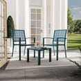thumbnail image 6 of 3 Piece Outdoor Patio Table and Chairs Set Small Bistro Table and Chairs Set of 2 Coffee Table Balcony Furniture Sets for Apartments Outside Bistro Dining Sets for Backyard/Porch/Deck/Pool (Blue), 6 of 7
