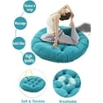 thumbnail image 4 of Floor Cushions Blue Seat Cushion Pillows 22"x22" Round Outdoor/Indoor Windows Pad for Patio Garden Hanging Chairs Set of 2, 4 of 15