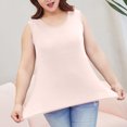 thumbnail image 5 of WCMZJ Plus Size Tank Tops for Women Crew Neck Loose Fit Sleeveless Tops Trendy Summer Basic Tops Clothes Outfits 2025 Pink 3XL, 5 of 6