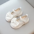 thumbnail image 2 of Little Girl Ankle Strap School Shoes Comfortable Soft Sole with Cute Bowknot and Pearl Ankle Strap for Children Daily Casual Party Formal, 2 of 7