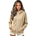 thumbnail image 2 of Atogsazn Childrens Girls Full Zip Oversized Hoodies Kids Casual Long Sleeve Hodded Sweatshirt Fall Jacket Outerweear Khaki 9-10 Years Fashion, 2 of 8