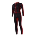 thumbnail image 1 of Chaqueta de neopreno de 3 mm para mujer, negra y roja para buceo, natación METRO Sunnimix Traje de buceo con escafandra, 1 of 8